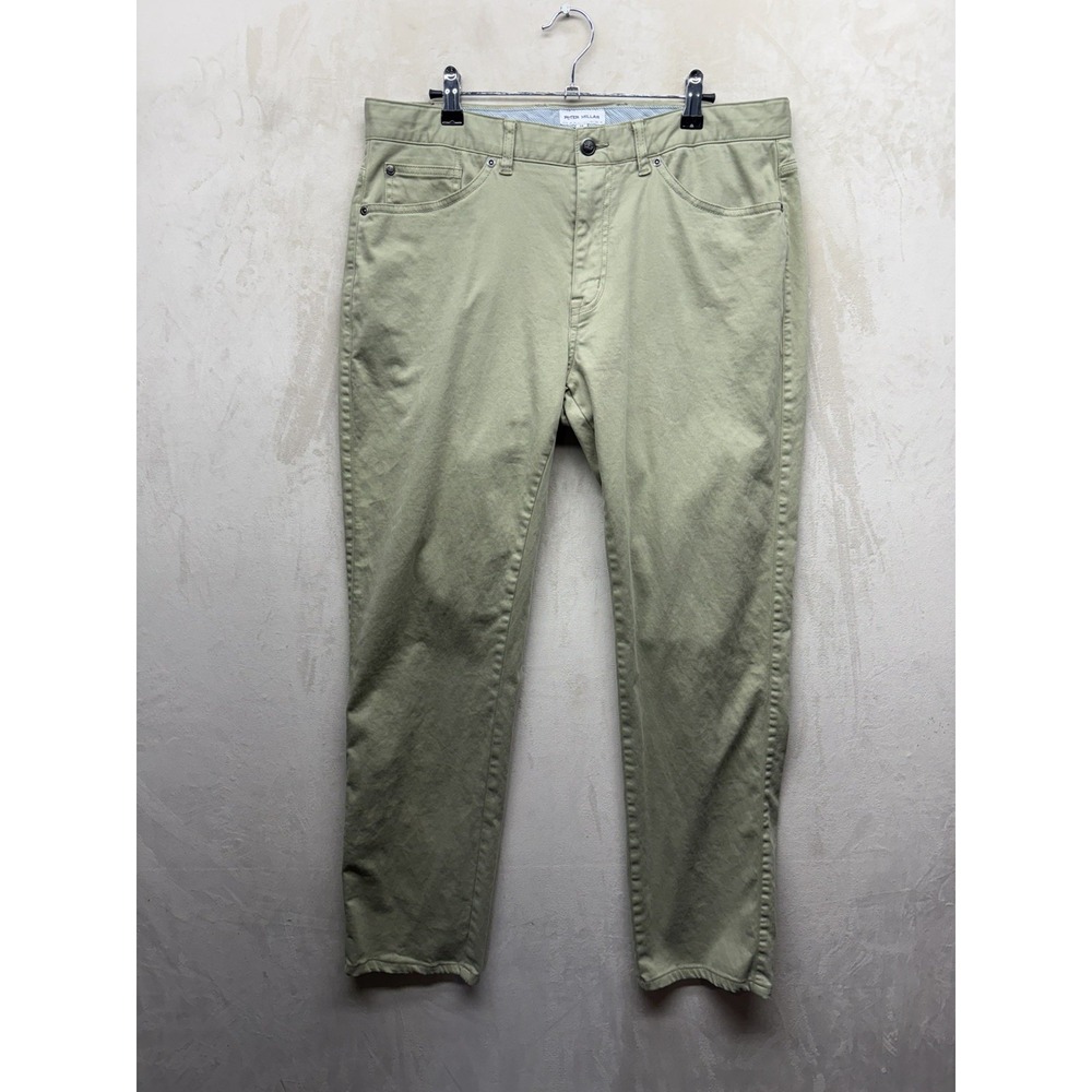 Peter Millar Pants Men 34x30 Ultimate Sateen Beige Golf Trouser Stretch 5-Pocket